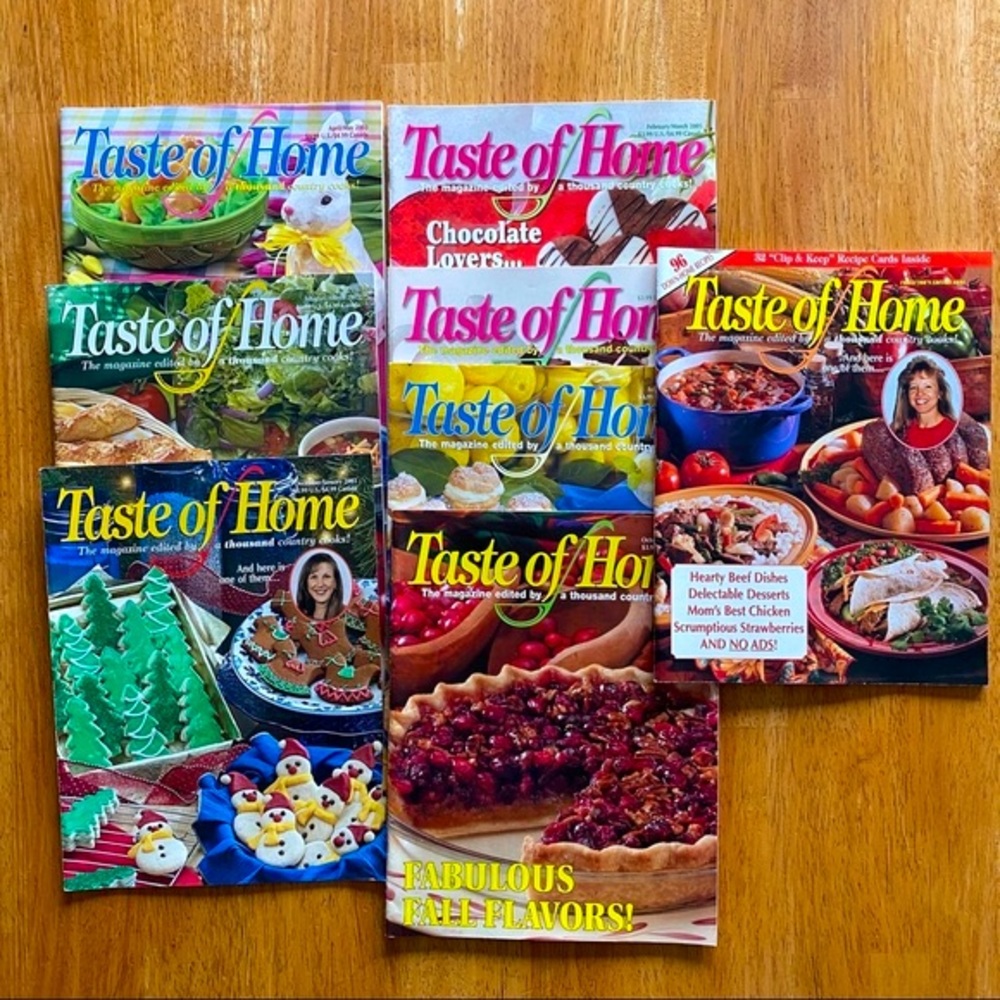 Vintage “Taste of Home” 8 Magazine Bundle